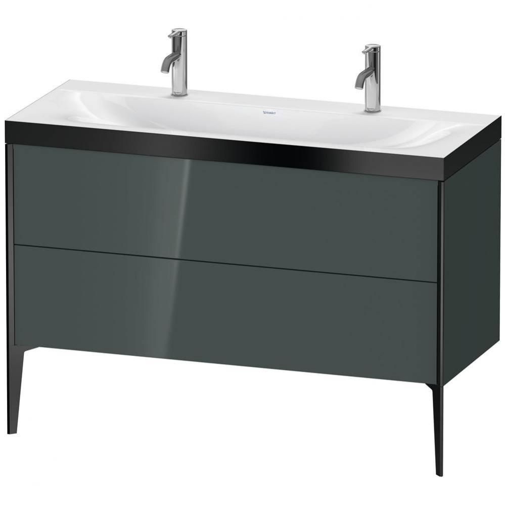 Duravit XViu Two Drawer C-Bonded Floorstanding Vanity Kit Dolomite Gray