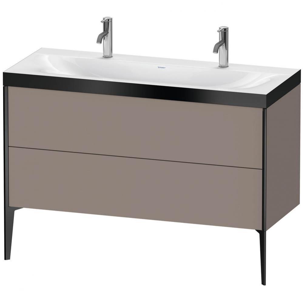 Duravit XViu Two Drawer C-Bonded Floorstanding Vanity Kit Basalt