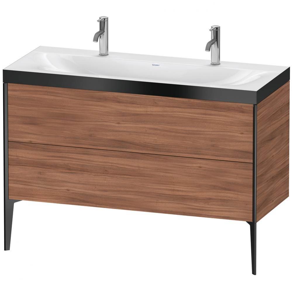 XViu Two Drawer C-Bonded Floorstanding Vanity Kit Walnut