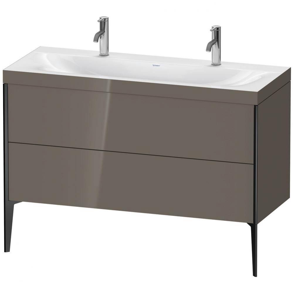 Duravit XViu Two Drawer C-Bonded Floorstanding Vanity Kit Flannel Gray