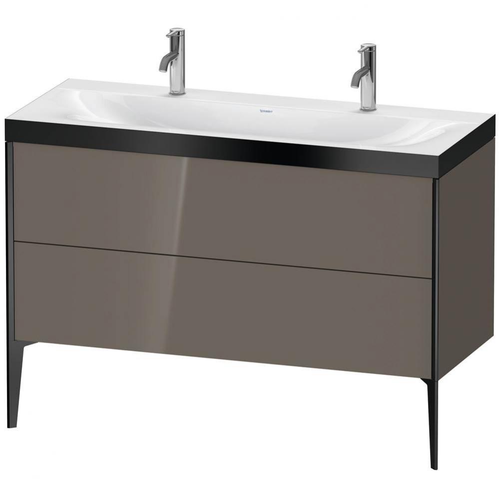 Duravit XViu Two Drawer C-Bonded Floorstanding Vanity Kit Flannel Gray