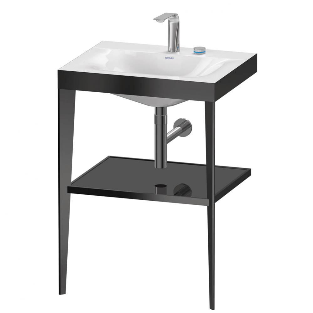 XViu C-Bonded Vanity Kit with Sink and Metal Console Black