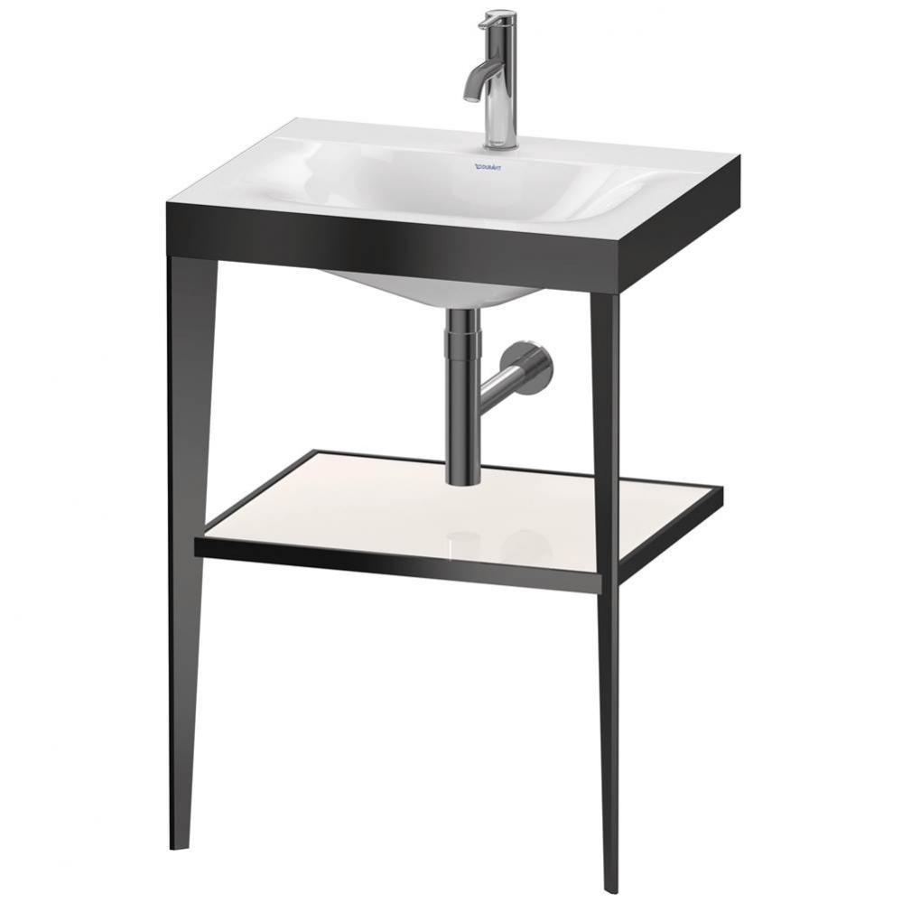 XViu C-Bonded Vanity Kit with Sink and Metal Console White|Black