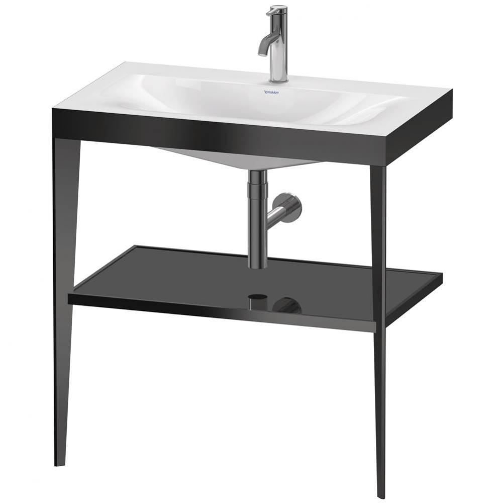 XViu C-Bonded Vanity Kit with Sink and Metal Console Black