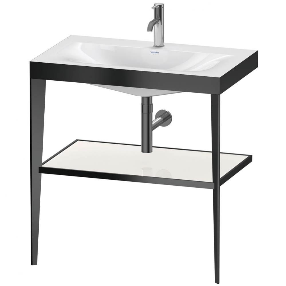 XViu C-Bonded Vanity Kit with Sink and Metal Console White|Black