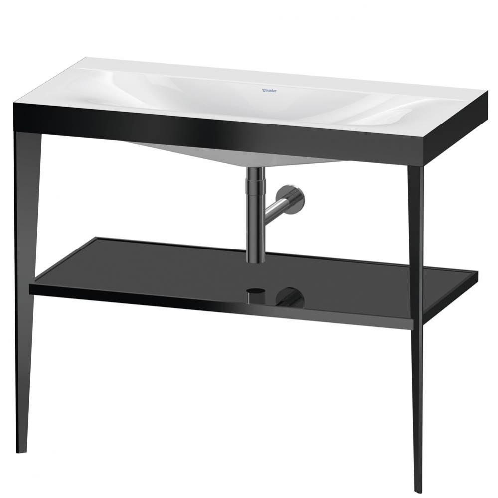 XViu C-Bonded Vanity Kit with Sink and Metal Console Black