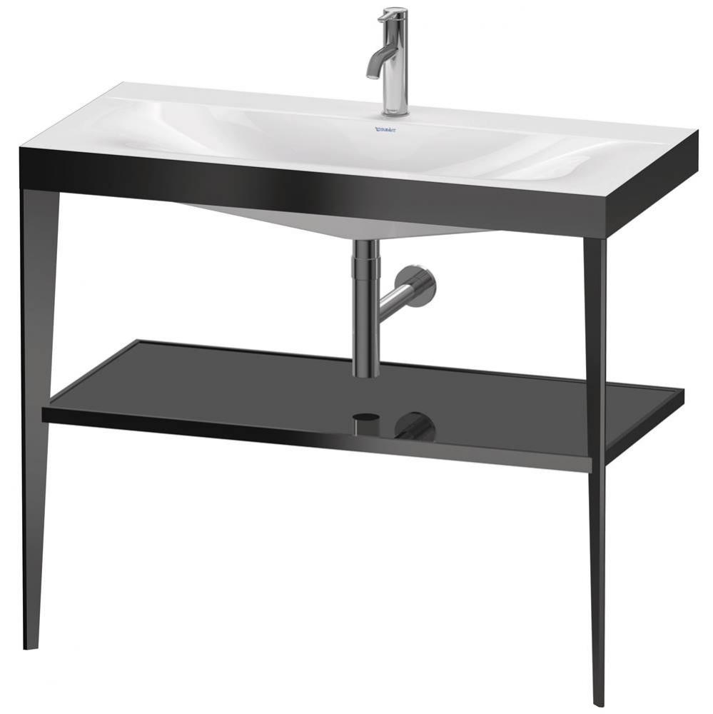 XViu C-Bonded Vanity Kit with Sink and Metal Console Black