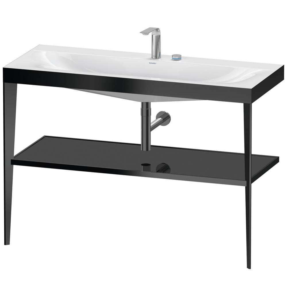 XViu C-Bonded Vanity Kit with Sink and Metal Console Black