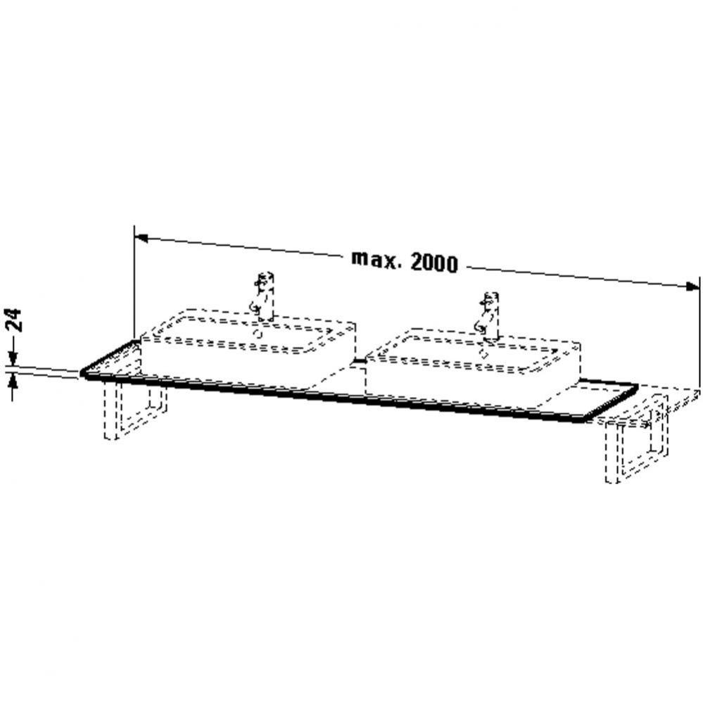 HD2 Variable Console, f. back to wa 24xVARx480mm, 1 cut out