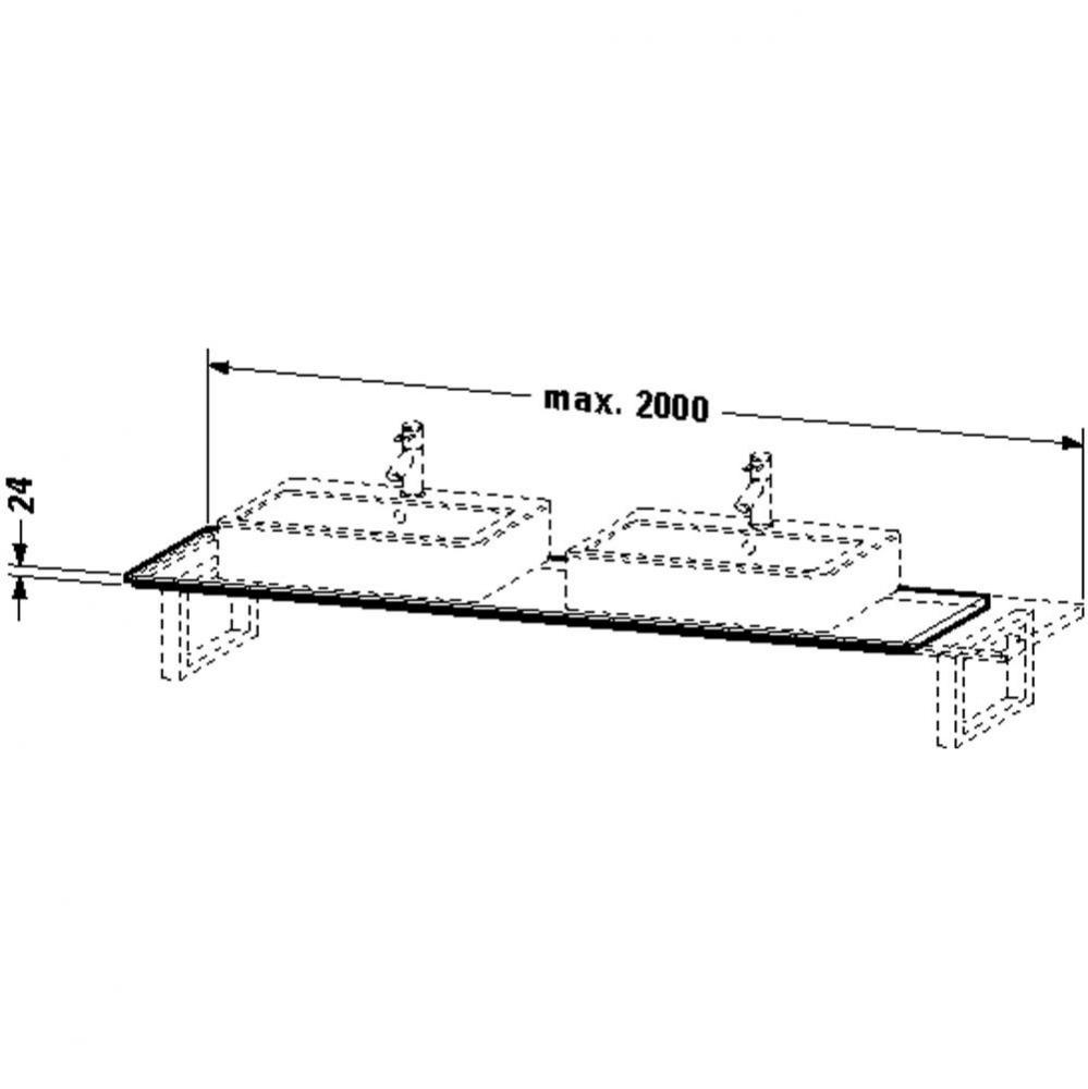 HD2 Variable Console, f. corner rig 24xVARx480mm, 2 cut out Euro