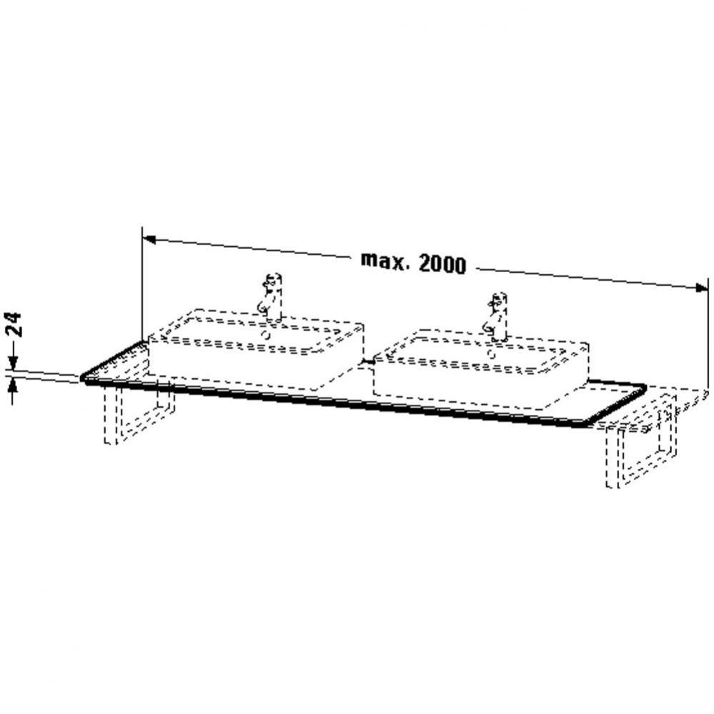 HD2 Variable Console, f. back to wa 24xVARx480mm, 1 cut out Euro