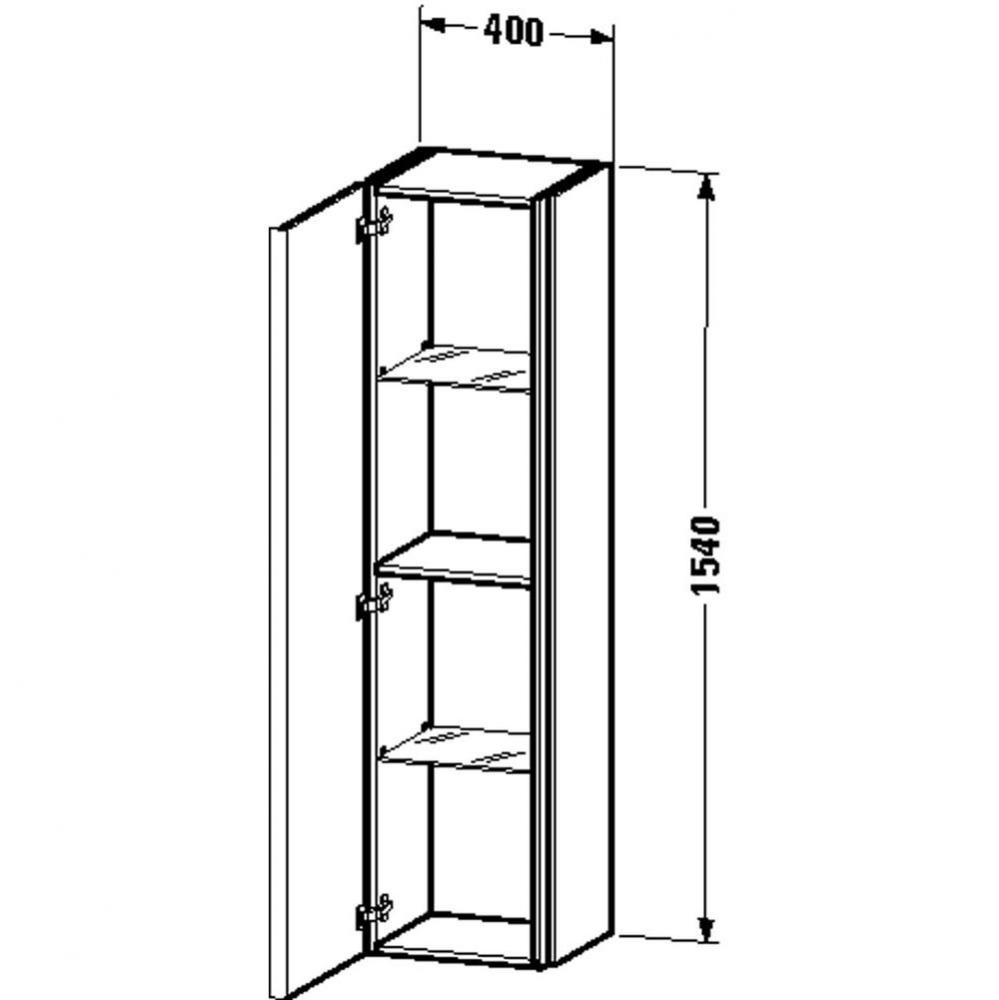 DN Tall cabinet 340x400x1540 White Matt &