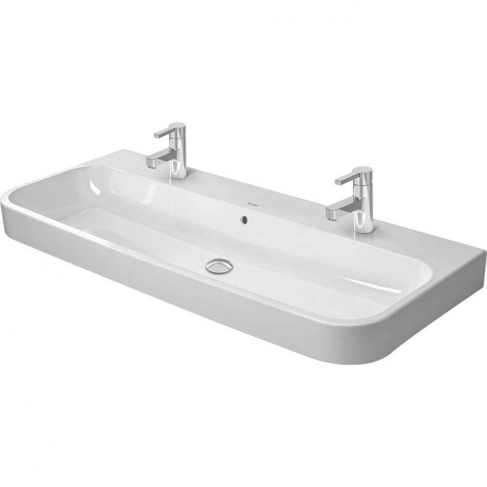 Furniture washbasin 1200mm HappyD.2 white, w.OF, w.TP, 2 TH,