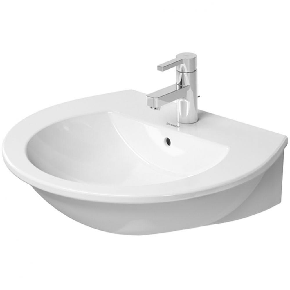 Washbasin 23 5/8'' Darling New white - with overflow, with faucet deck, 1 faucet