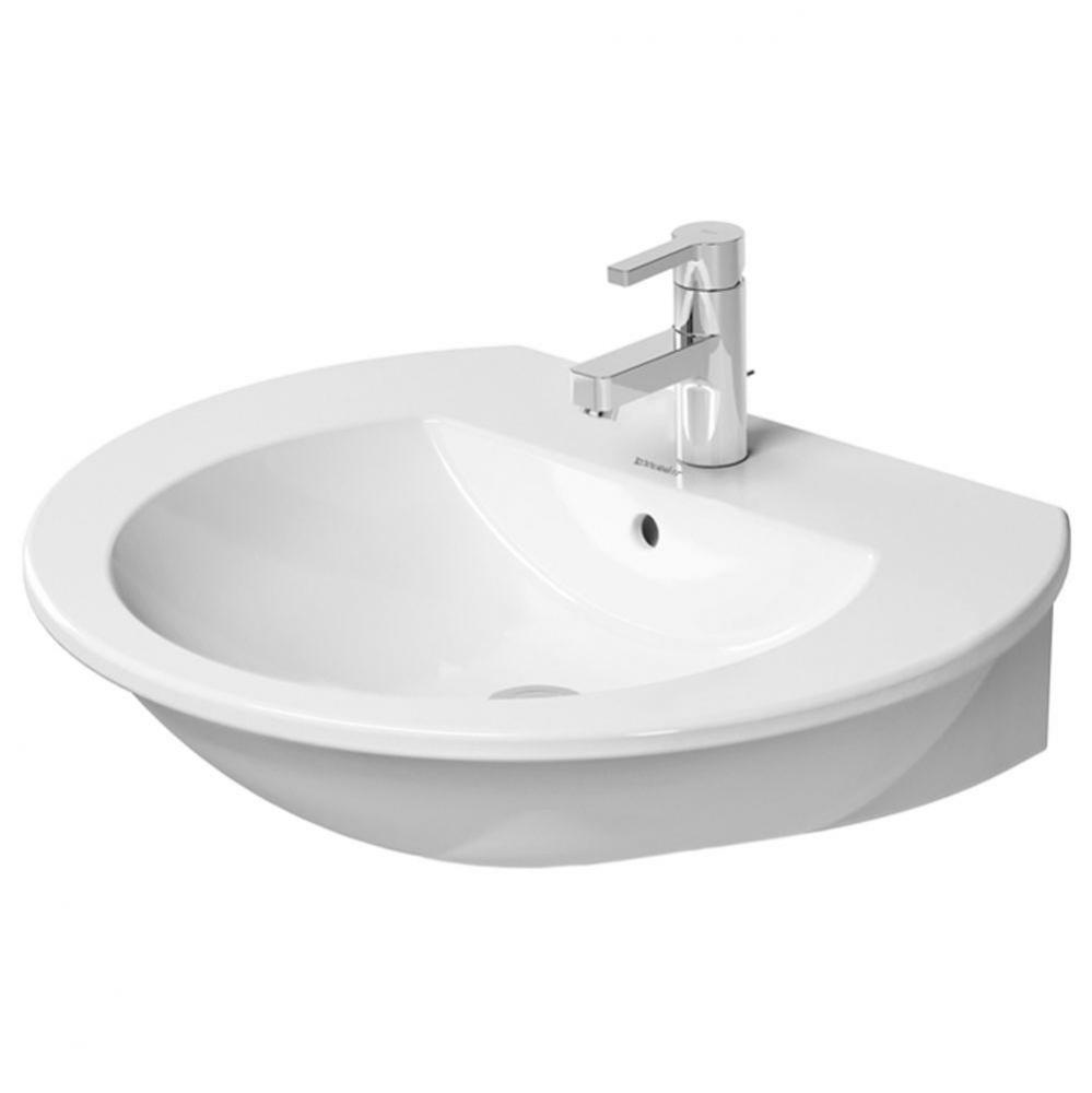 Washbasin 25 5/8'' Darling New white - with overflow, with faucet deck, 1 faucet