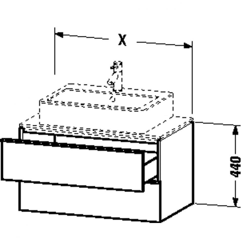 HD2 Van unit for console Linen 440x800x480mm, 2