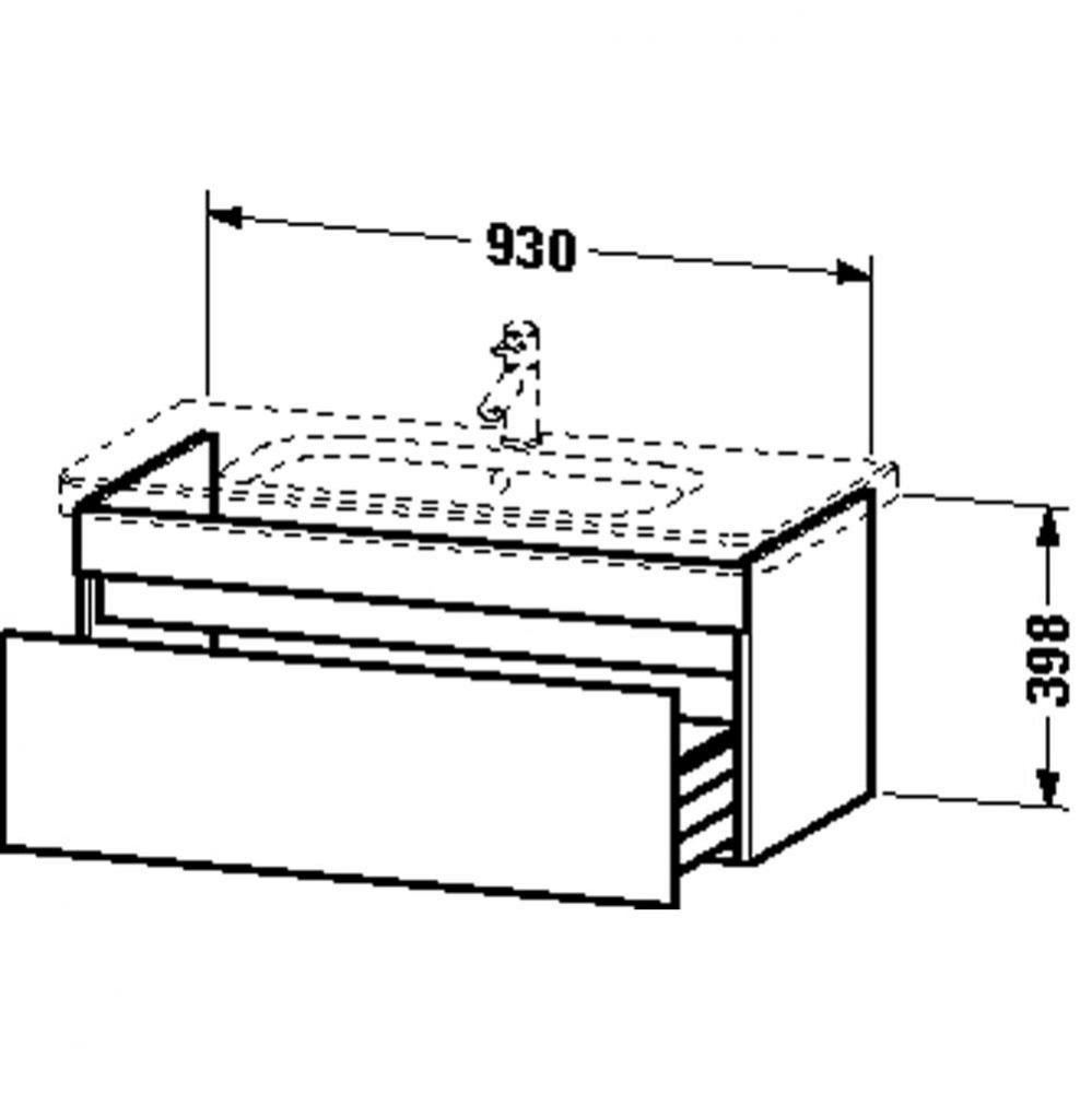 Duravit DuraStyle One Drawer Wall-Mount Vanity Unit White|Basalt