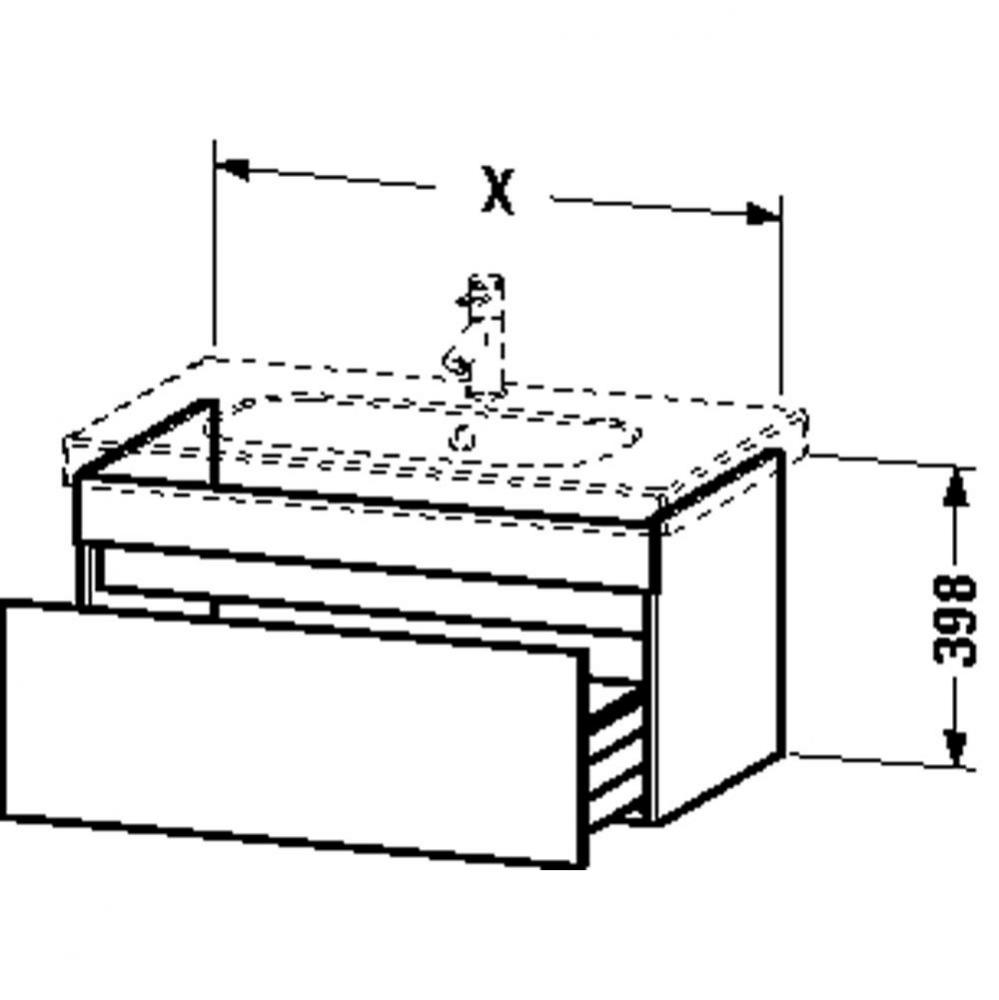 Duravit DuraStyle One Drawer Wall-Mount Vanity Unit White|Basalt
