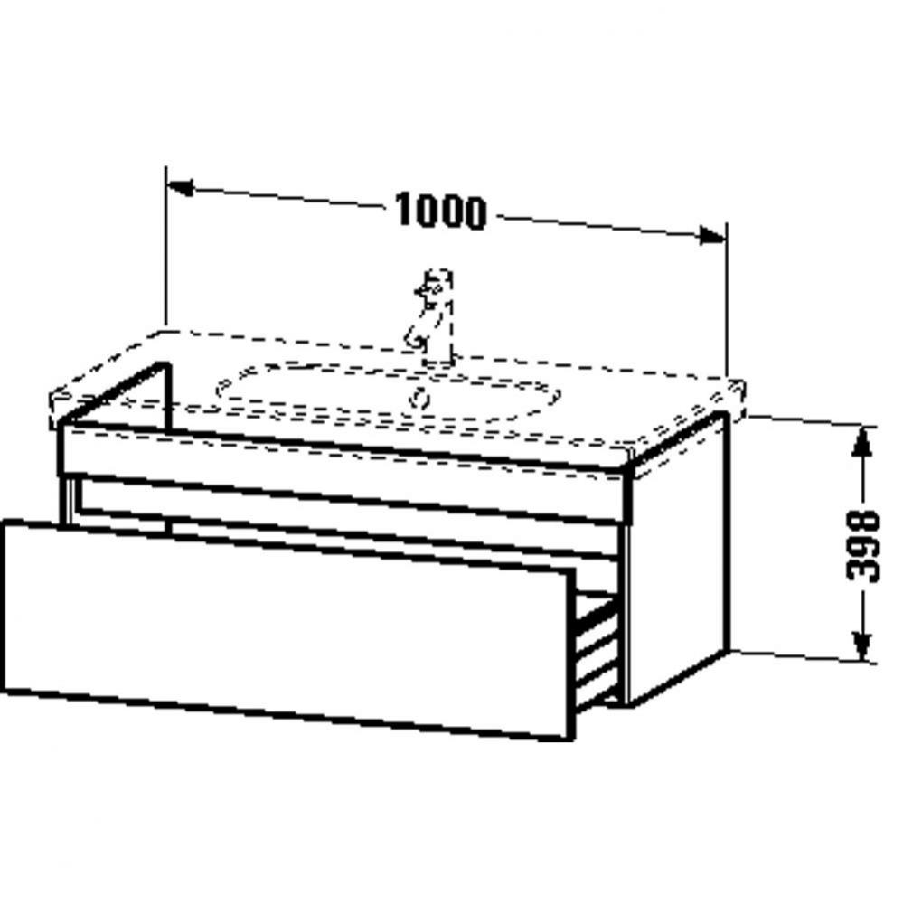 Duravit DuraStyle One Drawer Wall-Mount Vanity Unit European Oak|Basalt