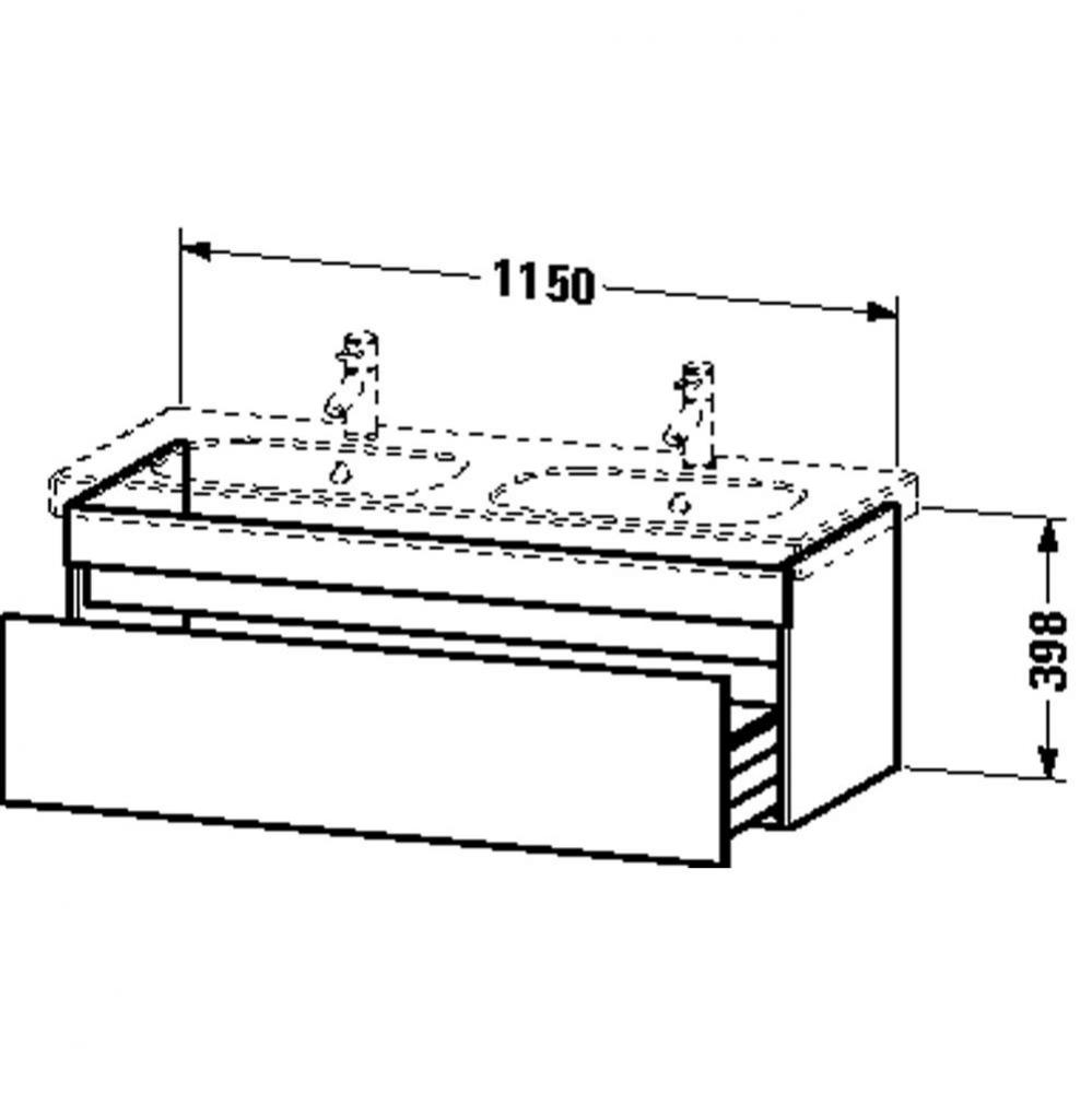 Duravit DuraStyle One Drawer Wall-Mount Vanity Unit Chestnut Dark|Basalt