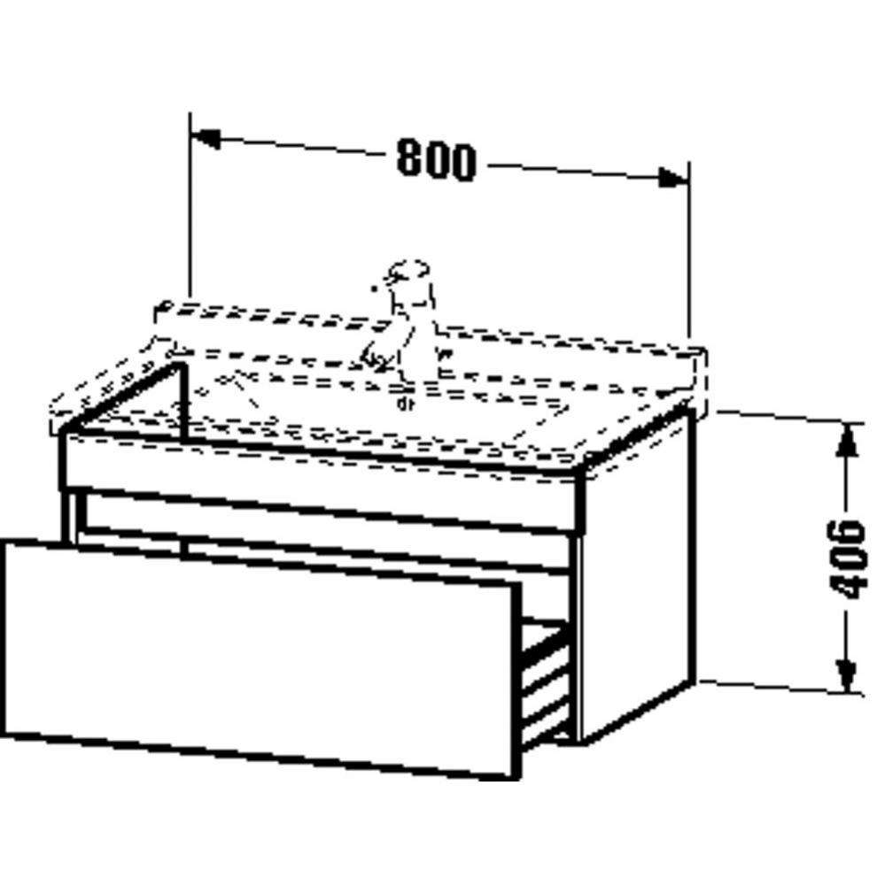 Duravit DuraStyle One Drawer Wall-Mount Vanity Unit White|Basalt