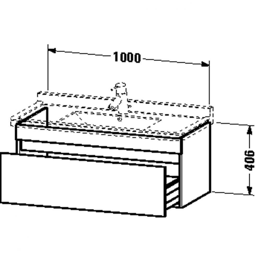 Duravit DuraStyle One Drawer Wall-Mount Vanity Unit Basalt