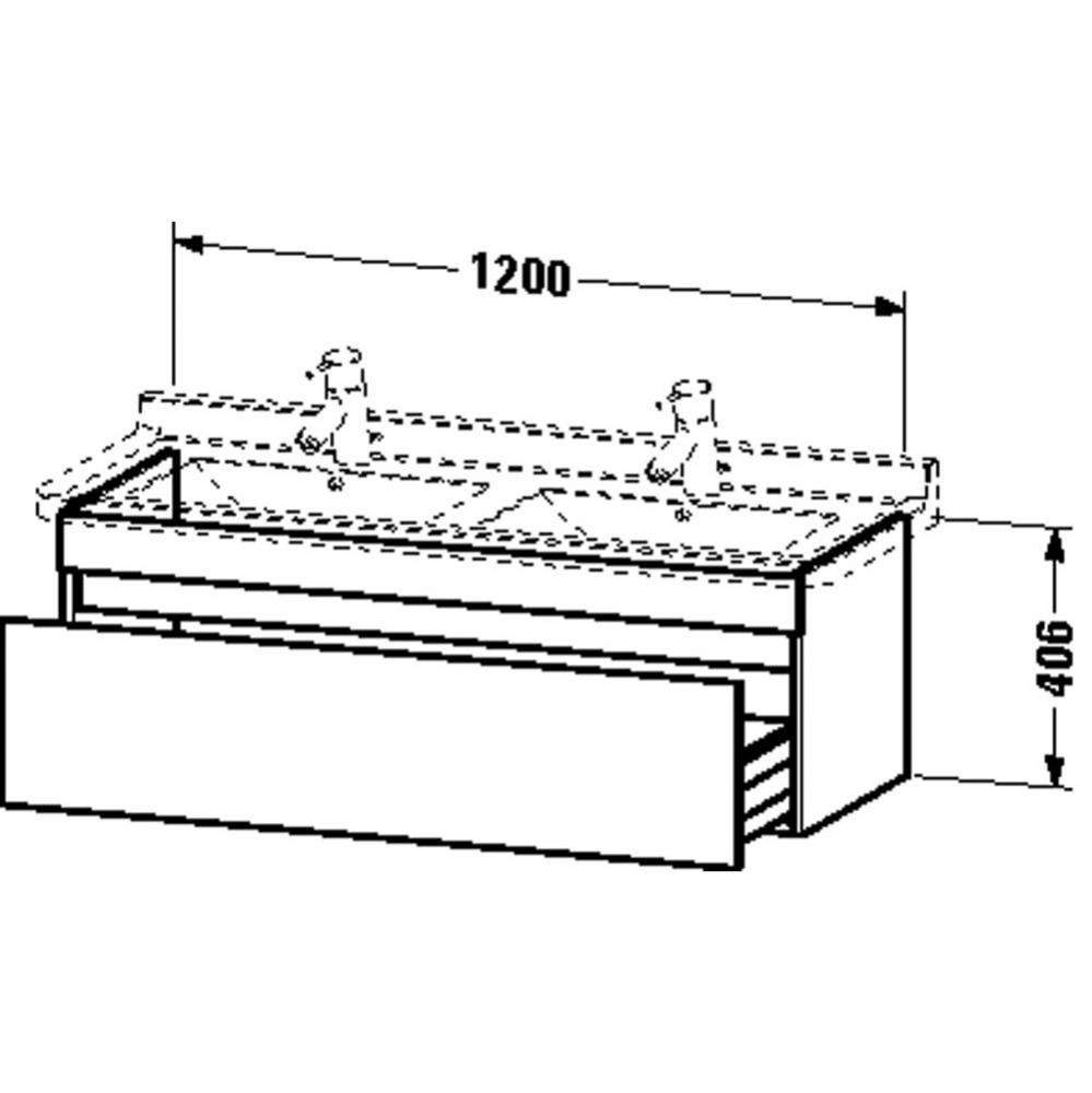 Duravit DuraStyle One Drawer Wall-Mount Vanity Unit Basalt