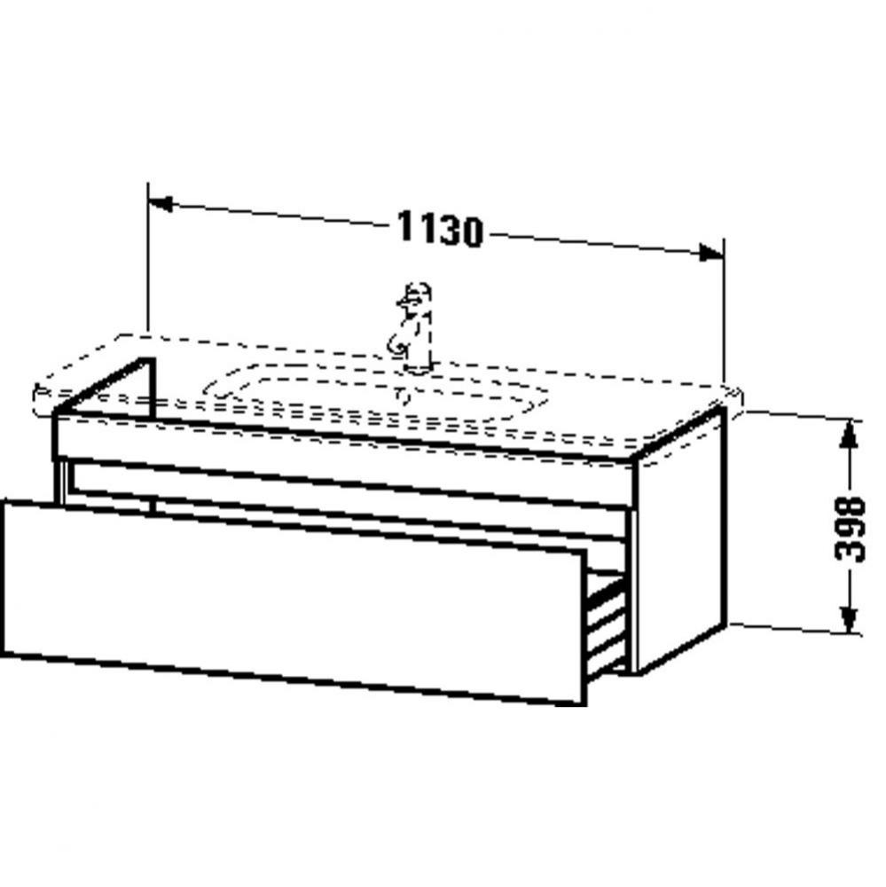 Duravit DuraStyle One Drawer Wall-Mount Vanity Unit European Oak|Basalt