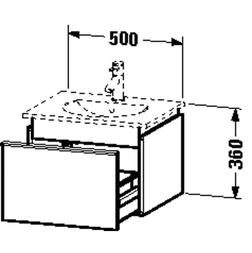 DN Vanity unit 430x500 Pine Silver & White