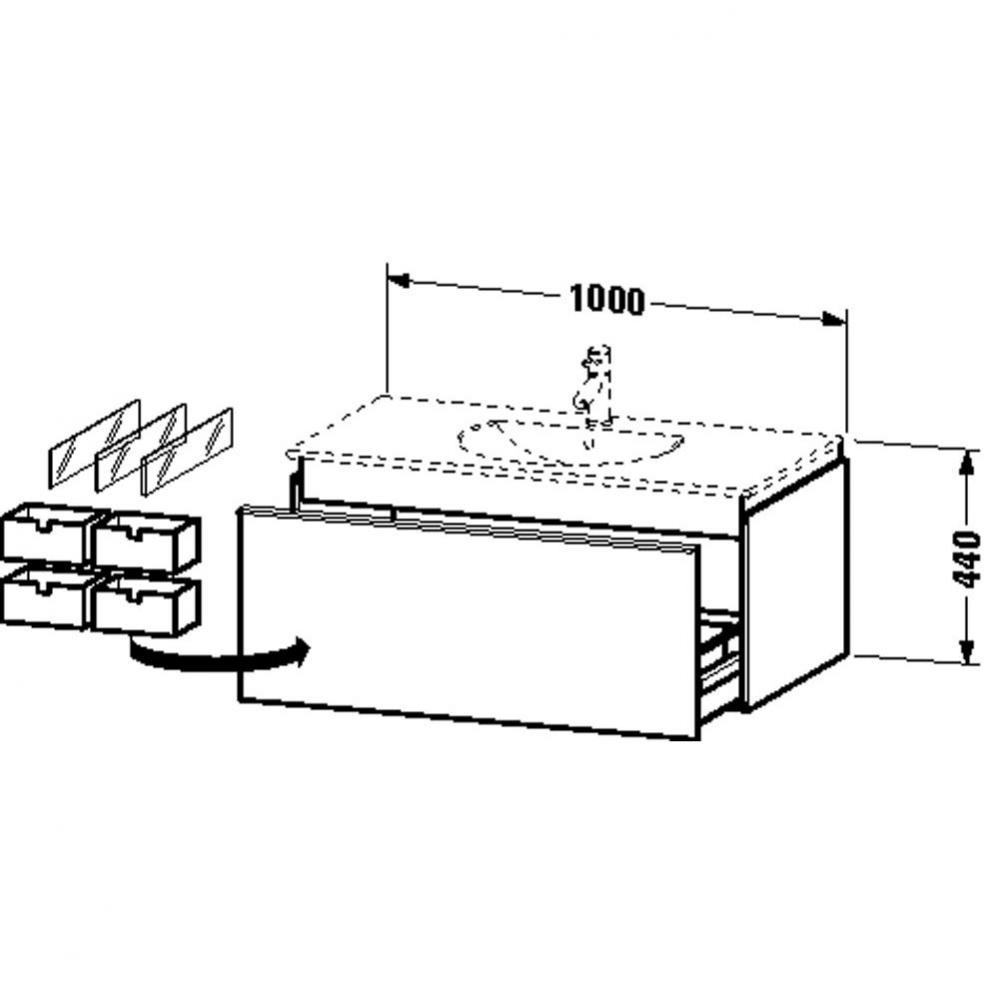 DN Vanity unit 545x1000 Terra & White