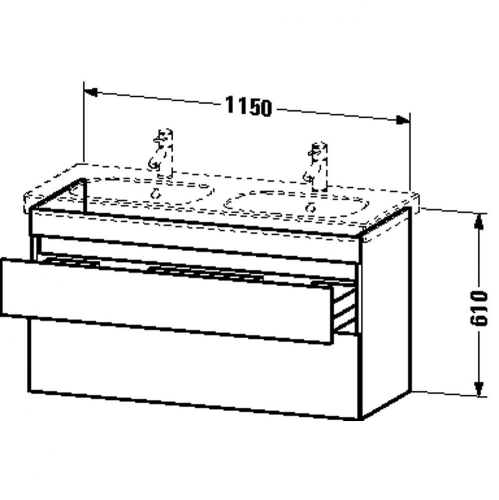 Duravit DuraStyle Two Drawer Wall-Mount Vanity Unit European Oak|White