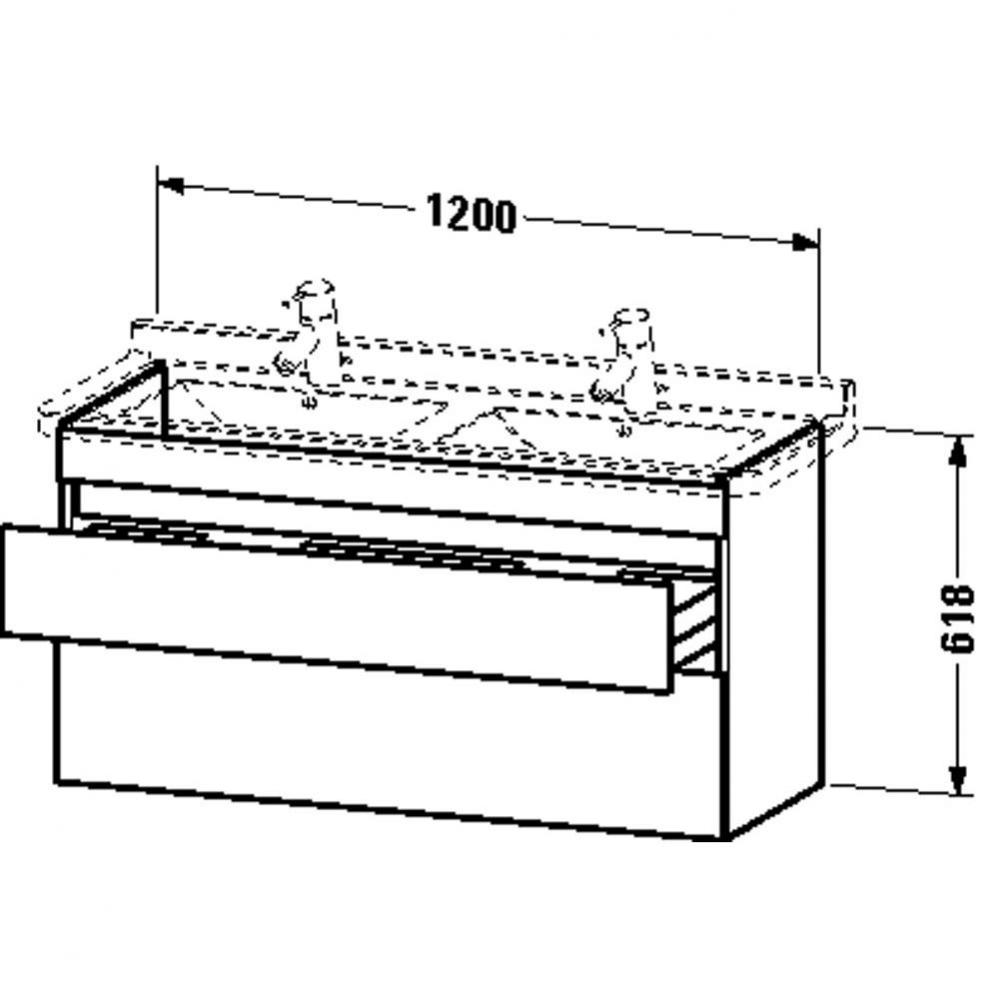 Duravit DuraStyle Two Drawer Wall-Mount Vanity Unit White|Basalt