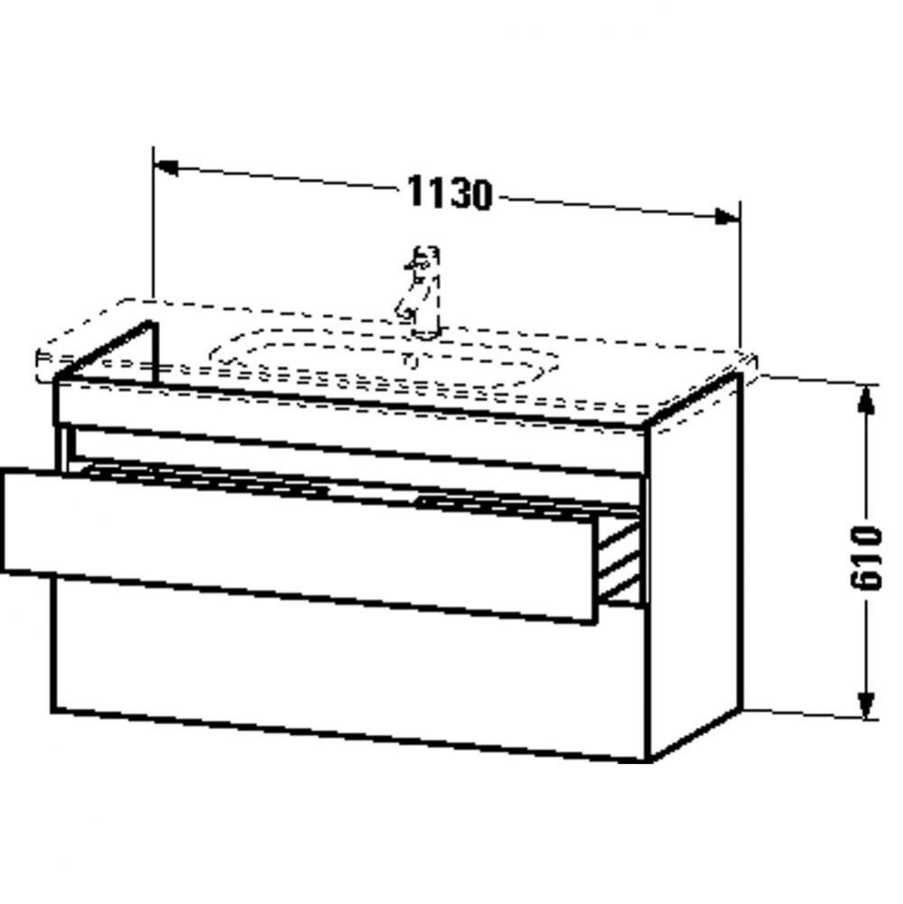 Duravit DuraStyle Two Drawer Wall-Mount Vanity Unit Chestnut Dark|White