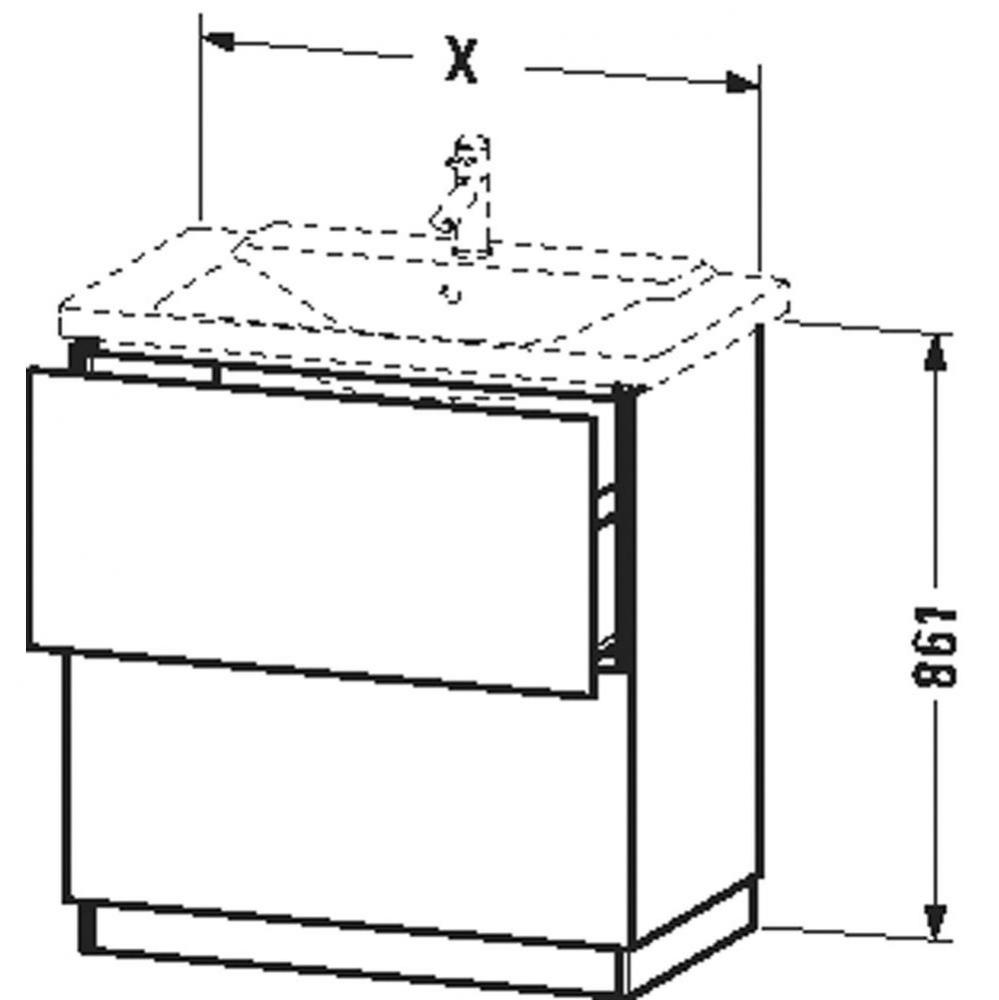 LC Vanity unit f.P3,2 pull-out comp 861x620x481, Apricot Pearl :  LC661202020 | Cregger Company, Inc.