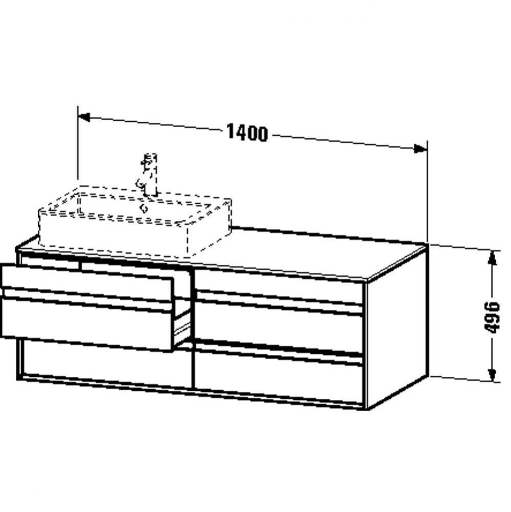 Duravit Ketho Vanity Unit Wall-Mounted  Basalt Matte