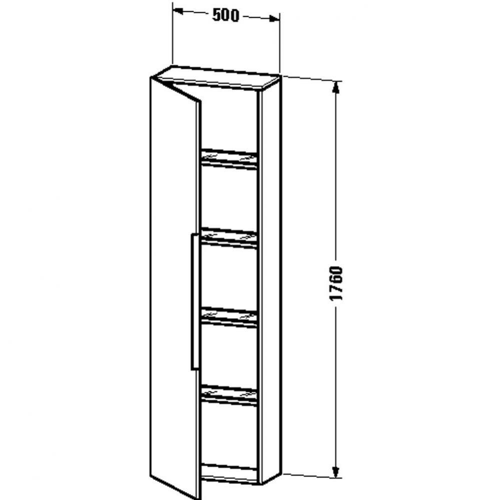 Duravit Happy D.2 Tall Cabinet  European Oak