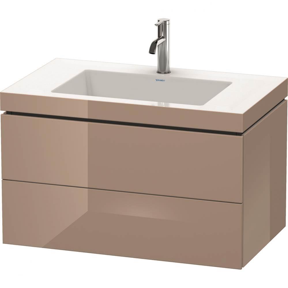 Duravit L-Cube Two Drawer C-Bonded Wall-Mount Vanity Kit Cappuccino