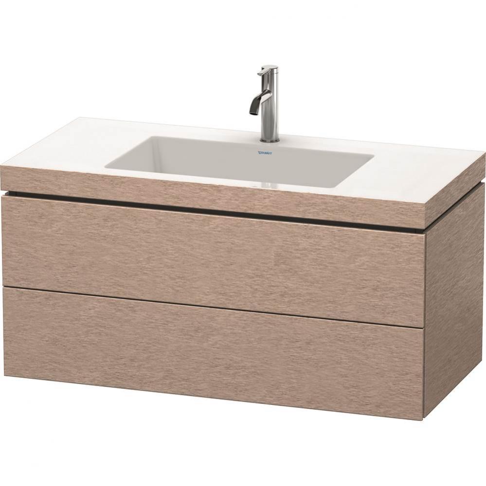 Duravit L-Cube Two Drawer C-Bonded Wall-Mount Vanity Kit Cashmere Oak