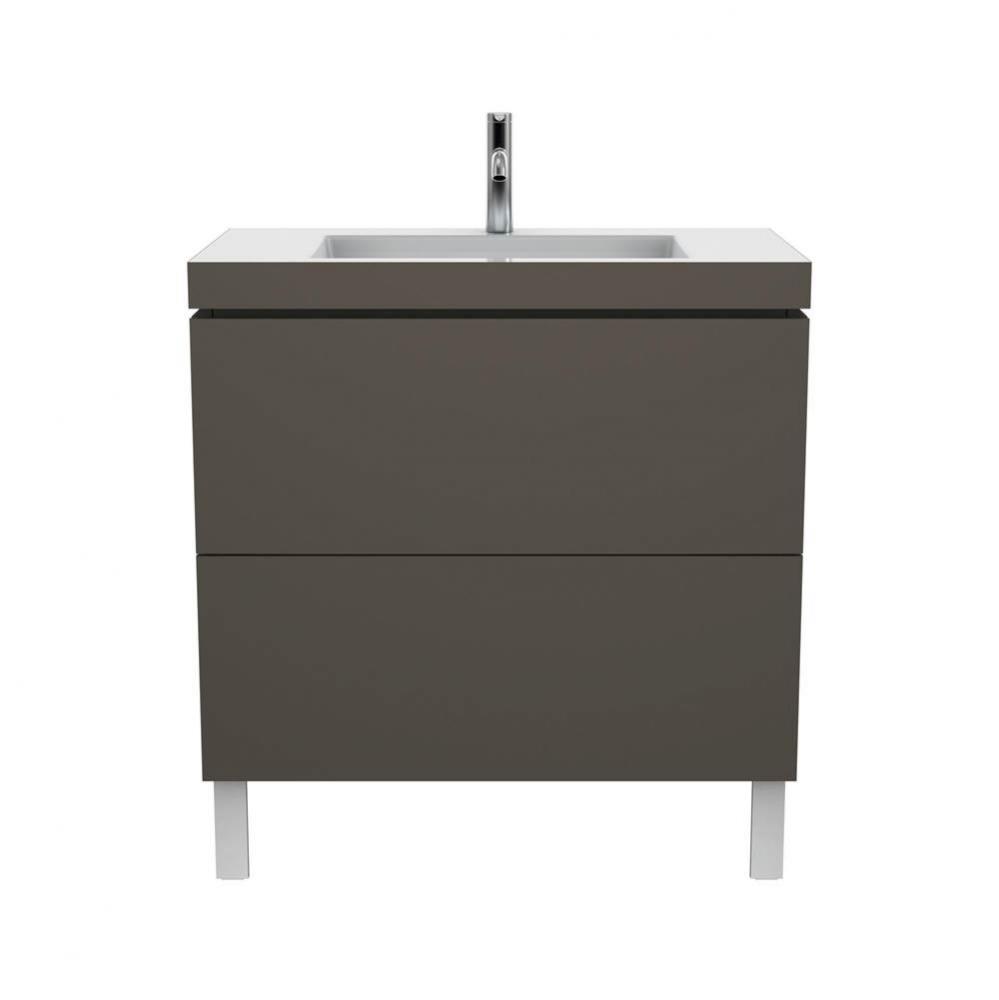 Duravit L-Cube Two Drawer C-Bonded Floorstanding Vanity Kit Flannel Gray