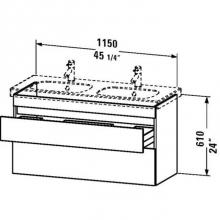 Duravit DS648602243 - Duravit DuraStyle Two Drawer Wall-Mount Vanity Unit White|Basalt