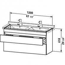 Duravit DS649002243 - Duravit DuraStyle Two Drawer Wall-Mount Vanity Unit White|Basalt