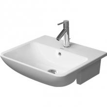 Duravit 0378550000 - Semi-recessed washbasin 21 5/8'' ME by - Starck white, with overflow, with faucet deck,