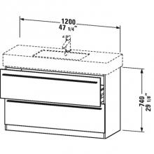 Duravit XL656505151 - X-Large vanity unit, Pine Terra 740x1200x470mm, 2 drawers for