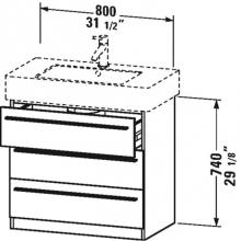 Duravit XL657304949 - X-Large vanity unit, Graphite Matt 740x800x470mm, 3 drawers for