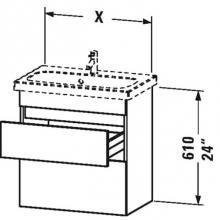 Duravit DS647903143 - DuraStyle Vanity Unit 610x580x368 Pine Silver/Basalt