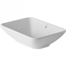 Duravit 0334520000 - Plain basin 21 5/8'' Bacino, white - with overflow, w/o faucet deck,