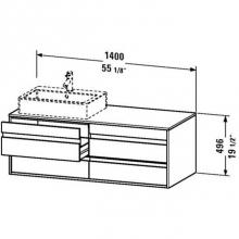 Duravit KT6657L2222 - Duravit Ketho Vanity Unit Wall-Mounted  White High Gloss