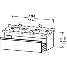 Duravit KT666603131 - Duravit Ketho Vanity Unit Wall-Mounted  Pine Silver