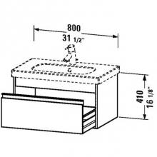 Duravit KT666705252 - Duravit Ketho Vanity Unit Wall-Mounted  European Oak