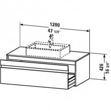 Duravit KT669605353 - Duravit Ketho Vanity Unit Wall-Mounted  Chestnut Dark